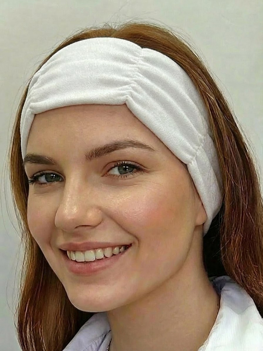 Повязка на голову эко замша цвет молочный